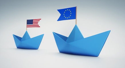 Papierschiffchen USA + Europa