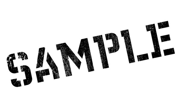 Sample stamp. Grunge design with dust scratches. Effects can be easily removed for a clean, crisp look. Color is easily changed.