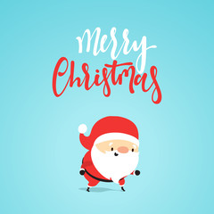 Fototapeta na wymiar Santa Claus Cartoon character for Christmas cards and banners. Smiling Santa claus funny and cute in flat style