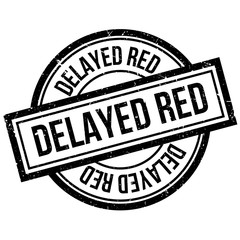 Delayed Red rubber stamp. Grunge design with dust scratches. Effects can be easily removed for a clean, crisp look. Color is easily changed.