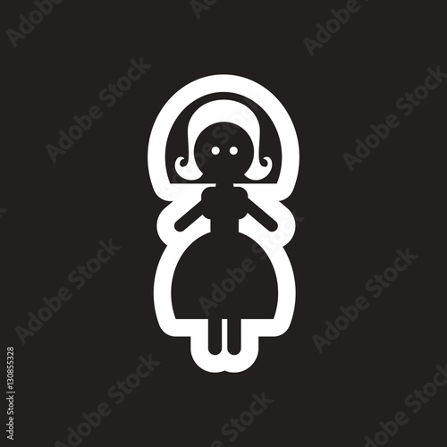 "Flat icon in black and white bride" Stock image and royalty-free