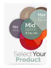 Business layout - select your product with sample options