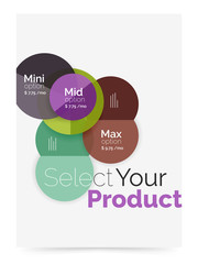 Transparent paper circles with option text