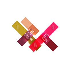 Geometric abstract composition with text and options