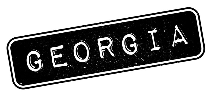Georgia rubber stamp. Grunge design with dust scratches. Effects can be easily removed for a clean, crisp look. Color is easily changed.