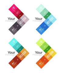 Square and stripes geometric infographic templates