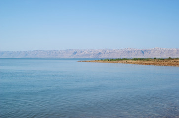Dead Sea landscape view Israel coast