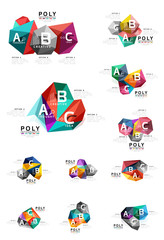 Abstract triangle low poly infographic template