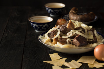 National Kazakh dish - Beshbarmak