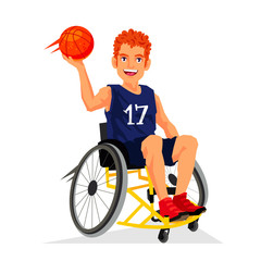 Basketball player with a disability in a wheelchair