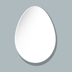 simple vector white egg as ecological healthy natural food or mockup to happy easter decorate with paper design effect