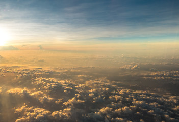 Obraz premium View mist from window airplane