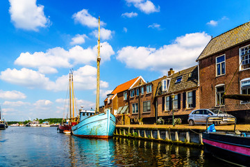 Entrance to the Harbor of the Historic Fishing Village of Bunschoten-Spakenburg in the Netherlands