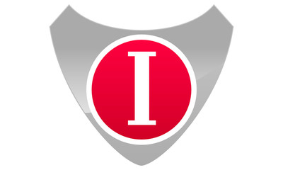 Modern Logo Shield Letter I
