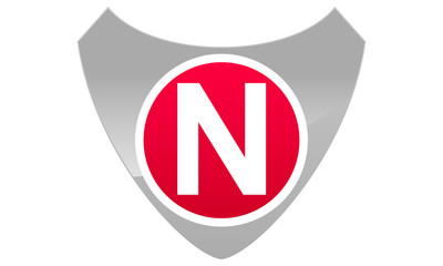 Modern Logo Shield Letter N