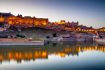Tableaux sur verre Travaux détablissement Amber fort in Jaipur, Rajasthan, India