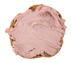 Liverwurst Sandwich isolated on white