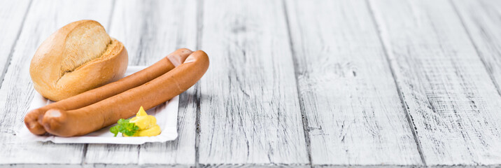 Wiener Sausages (selective focus) - obrazy, fototapety, plakaty