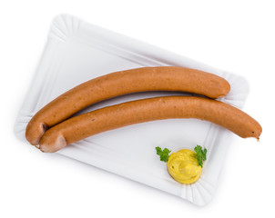 Wiener Sausages isolated on white