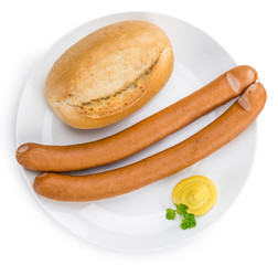 Wiener Sausages isolated on white