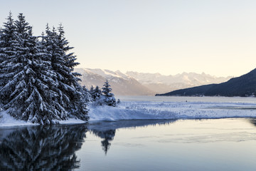 Fototapeta na wymiar Chilkoot Inlet in Winter