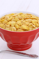 Healthy corn flakes breakfast