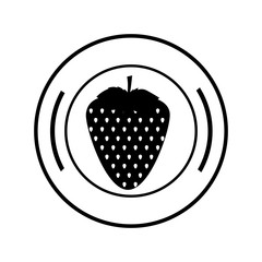 Strawberry icon. Organic healthy and fresh food theme. Isolated design. Vector illustration