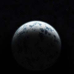 Realistic blue planet against the starry sky. Elements of this image furnished by NASA.