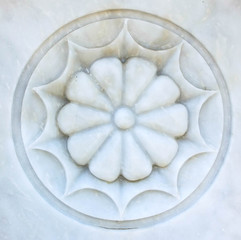 Marble carving beautiful flowers art background