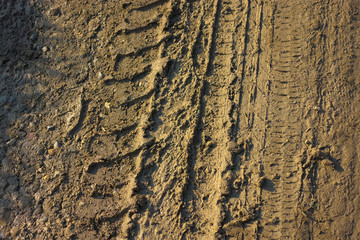 Mud stones and wheel traces