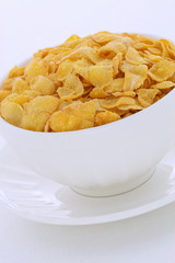 Healthy corn flakes breakfast