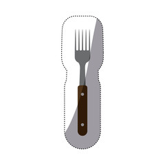 Fork icon. Cutlery dishware food restaurant and meal theme. Isolated design. Vector illustration