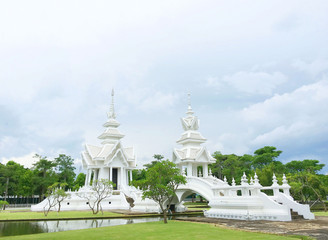 Landscape view of Huai Pla Kang temple at Chiang Rai, Thailand