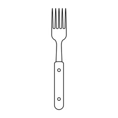 Fork icon. Dishware food restaurant and meal theme. Isolated design. Vector illustration