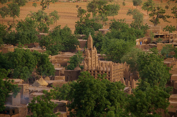 Teli village in  Dogon Country, Bandiagara, Mali - July, 2009 - obrazy, fototapety, plakaty