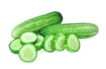 fresh cucumber isolated on white background