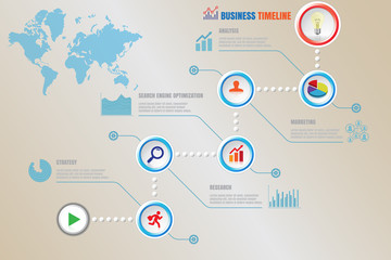 Design template: Creative business timeline, Vector Illustration