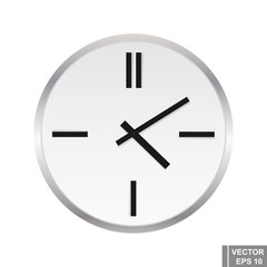 Clock. Time. Isolated on white background. Realistic.