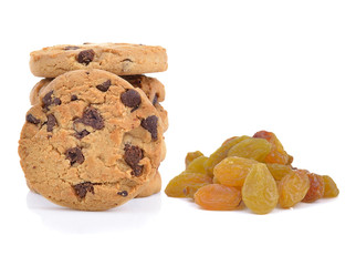 raisin cookies isolated on white