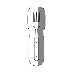 Fork icon. Dishware food restaurant and meal theme. Isolated design. Vector illustration