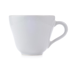 White ceramic cup isolated on white