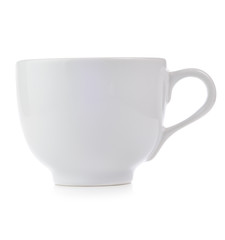 White ceramic cup isolated on white