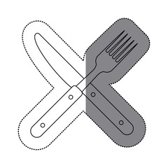Cutlery icon. Dishware food restaurant and meal theme. Isolated design. Vector illustration