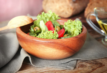 Fresh vegetable salad on a table