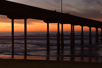 Fototapeta premium San Diego Ocean Beach Pier at Night