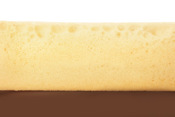 Dark beer bubbles closeup