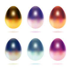 Fototapeta na wymiar Colorful vector set eggs. Created with gradient mesh. Isolated on white background. EPS 10.