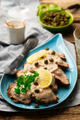Vitello tonnato.selective focus.