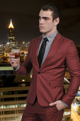 Business man with a cocktail