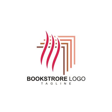 Triangle red bookstore vector logo